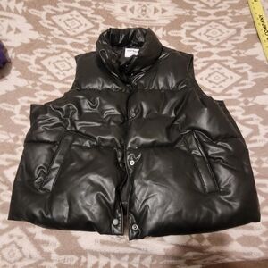 Old Navy Faux Leather Black Vest